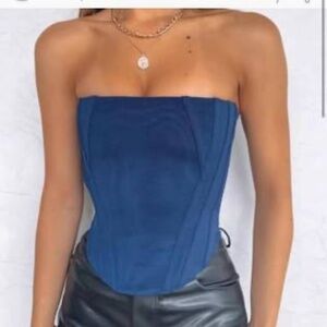 White Fox Boutique Women's Blue and Navy Corset